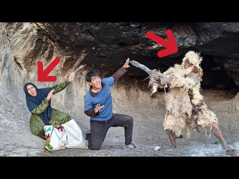 The rescued woman: The cave dweller in front of Bardia and the woman"