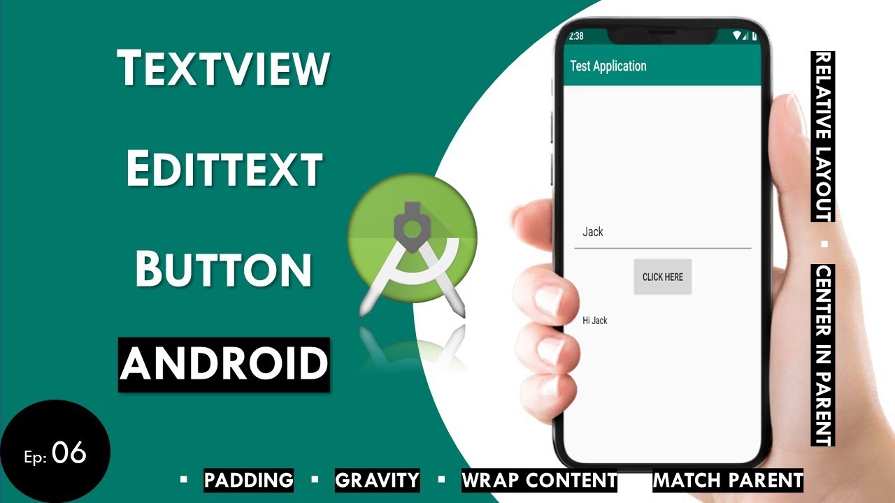 TextView EditText & Button in Android | Android Studio | Android Beginner Tutorial #6 | 2020