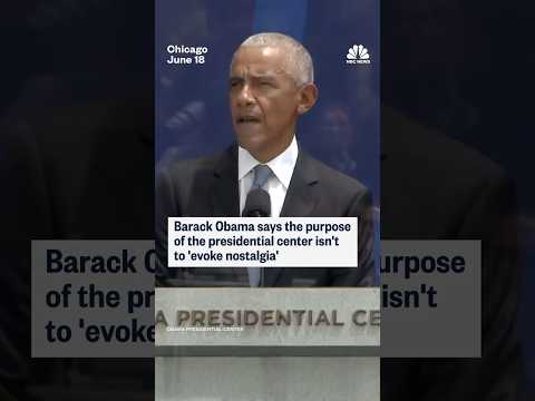 Barack Obama says the purpose of the presidential isn't to 'evoke nostalgia'