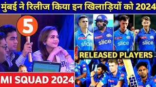 IPL 2024 - Mumbai Indians Released Players 2024 | MI Released Players List 2024 | Rohit Sharma