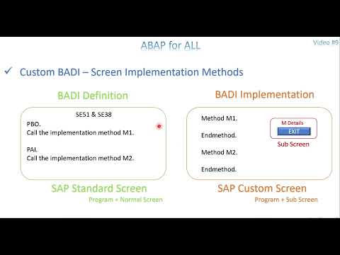 Video 9: ABAP Enhancements - Custom BADI - Screen Enhancements