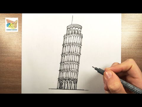 comment dessiner la tour de pise facilement