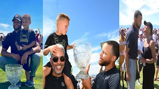 STEPH CURRY CELEBRATE WITH HIS FAMILY AFTER WINNING THE AC CHAMPIONSHIP