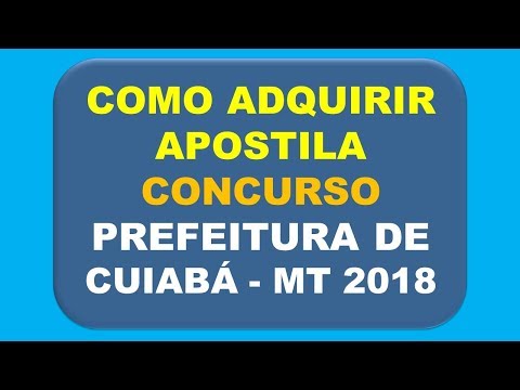 Baixar Apostila Concurso Prefeitura de Cuiabá - MT 2018