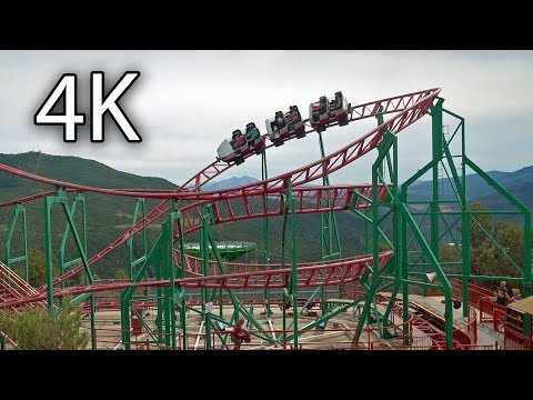 Off-ride footage of a Cliffhanger train