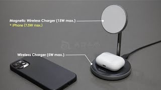 OMNIA M2 Magnetic 2-in-1 Wireless Charging Dock with Power Adapter