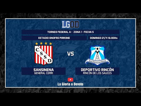 Sansinena (General Cerri) vs Deportivo Rincón (Rincón de los Sauces) | Fecha 5 | Zona 1 | Federal A