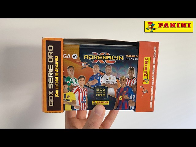 Vídeo relacionado con TIN BOX Serie ORO + 5 sobres 2025 2026 Liga de futbol, Lata Grande con cartas especiales
