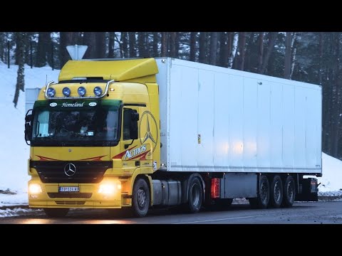 [ 4K ] Snowy Winter Truck Spotting on the Road to Russia | Lithuania Vol. 1