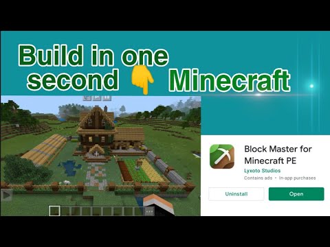 How to use Block master for Minecraft pe App | Build in 1 second | 100%