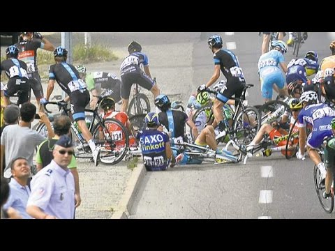 Tour De France 2014 Stage 10 Contador Crashes reaction.
