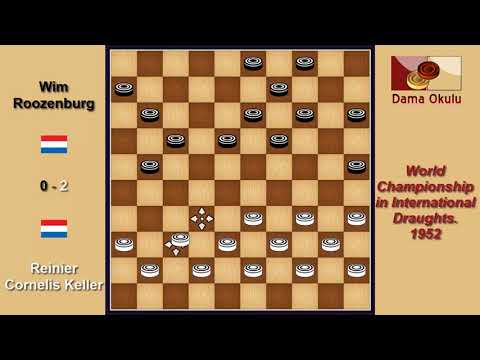Reinier Cornelis Keller (NLD) - Wim Roozenburg (NLD). Draughts World Championship. 1952.