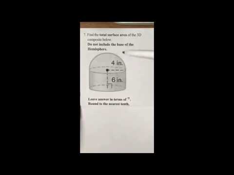 Total Area cylinder + hemisphere #7