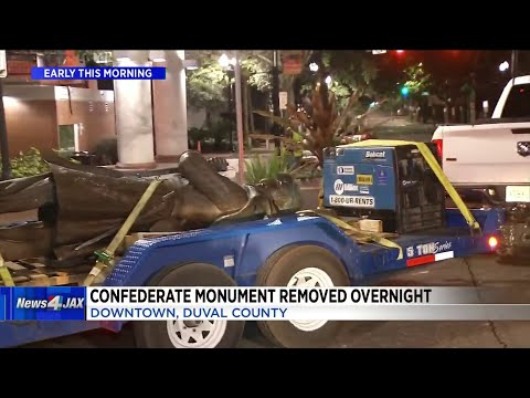 Confederate monument removed overnight