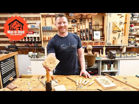 Beginner Woodcarving. Tools and Hand Carving a Flower