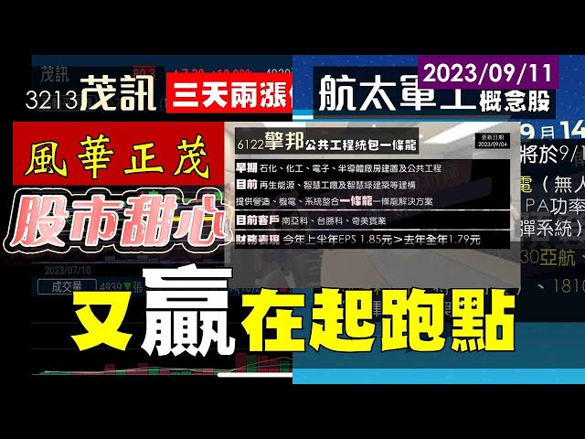 09/11【甜心盤後影音】風華正茂！又贏在起跑點！