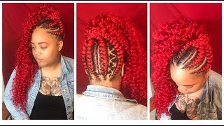 Feed-in Braids with Invisible Ponytail Tutoial