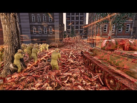 WWII ARMY DEFENSES vs 5 Million Parasite Zombies Invasion  | ULTIMATE EPIC BATTLE SIMULATOR 2