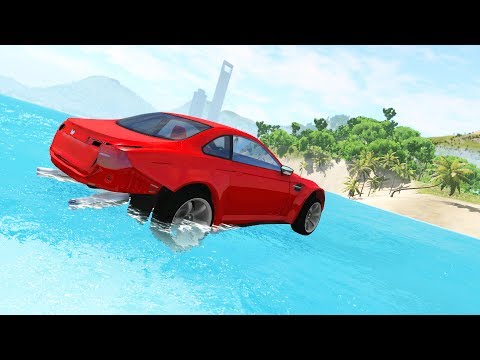High Speed Water Sliding Crashes #3 - BeamNG.drive