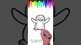 How to Draw a Penguin | Step by Step Drawing and Coloring for Kids #easydrawing #drawingfortoddlers