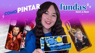 COMO PINTAR FUNDAS para CELULAR TUTORIAL FÁCIL | GREICY HIGUERA