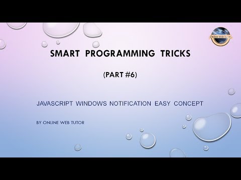 Smart Programming Tricks for beginners Part 6 Javascript Windows Notification | Web Notification