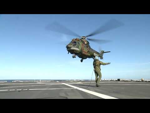 Dutch RNLAF Cougar aboard HNLMS Johan de Witt