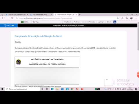 Emitir o cartão CNPJ ou consultar a situação cadastral no site da Receita Federal
