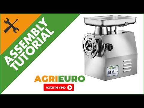 FIMAR TC32RS Electric Meat Mincer - Body and Grinding Unit in Stainless Steel - Assembly tutorial