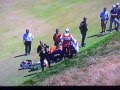 Jason Day falls, collapses and almost passes out.
