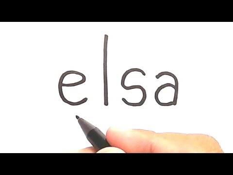 VERY EASY ! How to turn word ELSA into CARTOON for...