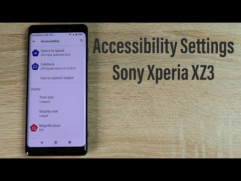 Sony Xperia XZ3 Accessibility Settings