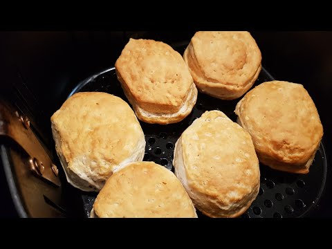 Air Fryer Canned Buttermilk Biscuits Cooked Perfectly Brown
