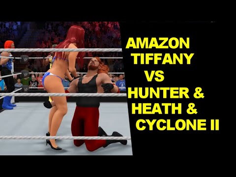 WWE 2K17 Amazon Tiffany vs Hunter & Heath & Cyclone II
