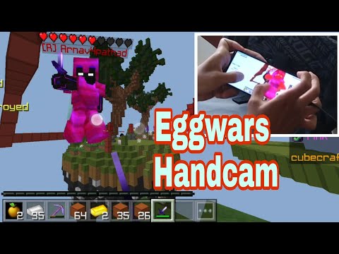 CubeCraft Eggwars with Mobile HANDCAM || MCPE PvP // Minecraft PE gameplay - DevaRoi MC