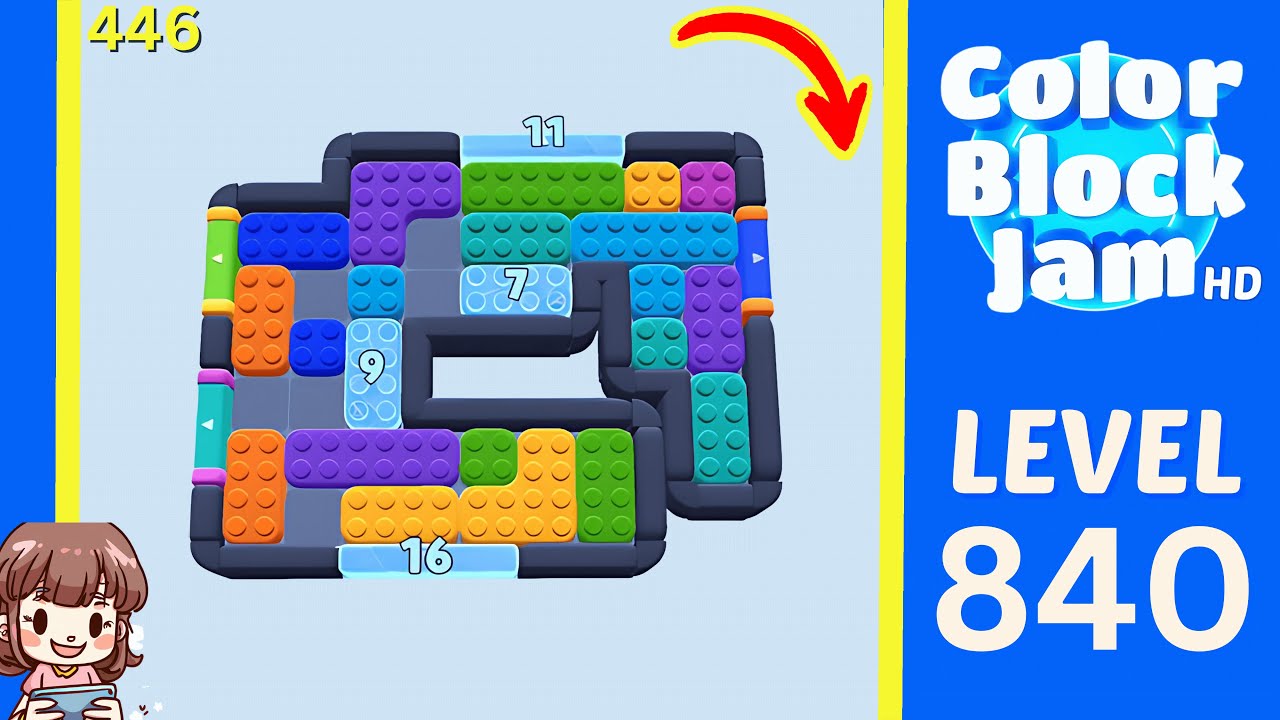 Color Block Jam Level 446 (840) Solution Walkthrough