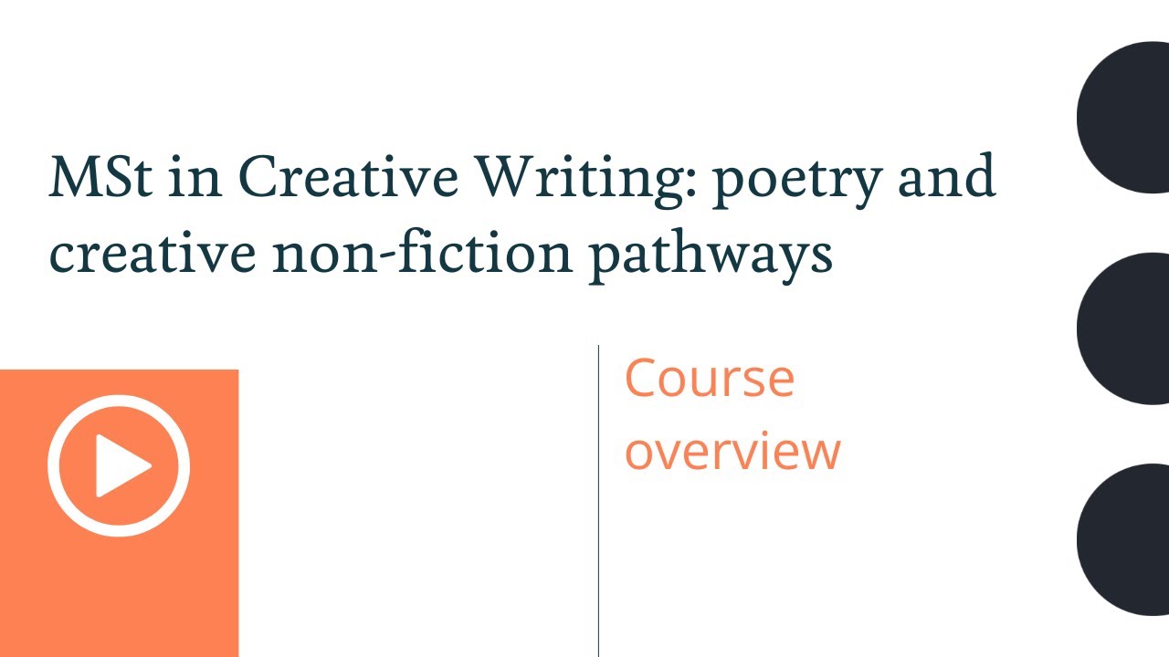 Master's in Creative Writing: poetry and creative non-fiction pathways overview
