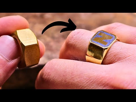 How to turn an old bolt into a ring - brass ring making