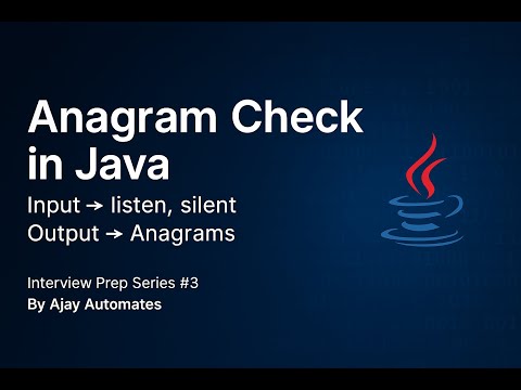 Java Interview Prep 3 – Anagram Check Using String Java Coding Interview Question