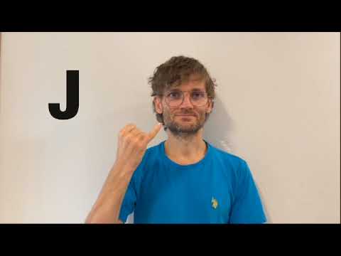 アルファベット（指文字）J