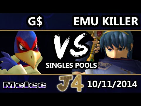 Justice 4 - Emu Killer (Marth) Vs. G Money (Falco) SSBM Singles Pools - Melee