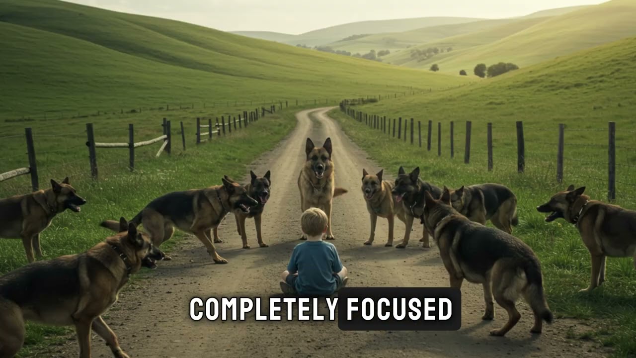 A GROUP OF K9 GERMAN SHEPHERDS SURROUNDS A CRYING CHILD ON THE ROAD…WHAT HAPPENS NEXT IS SURPRISING!