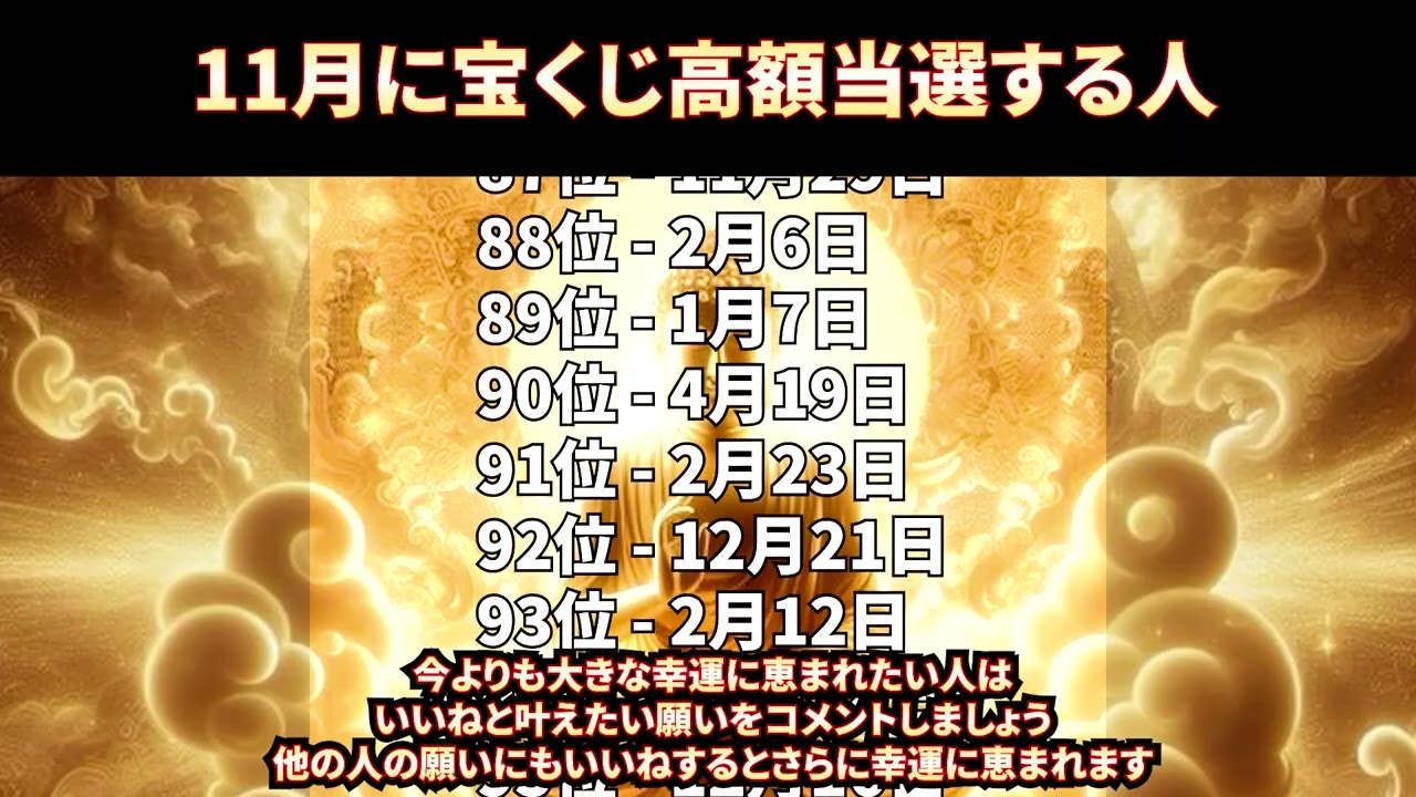 11月に宝くじ高額当選する人