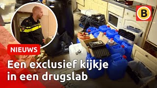 De politie geeft een rondleiding door groot drugslab in Hapert