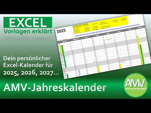 Excel Vorlage AMV-Jahreskalender 2025 - Dein persönlicher Excel Kalender