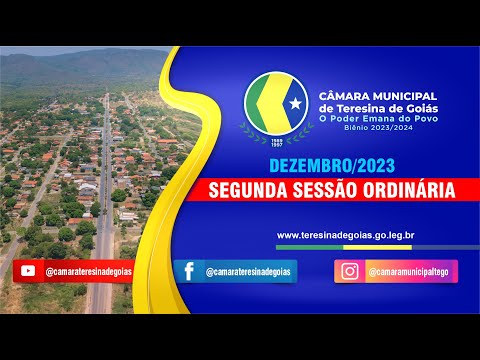Segunda Sessão Ordinária do mês de Dezembro - Câmara Municipal de Teresina de Goiás