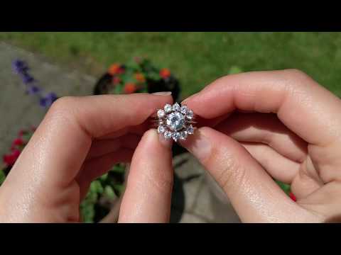 1 Ct. Round Sunburst Halo Ring Guard - TwoBirch TB-GUARD-0003-WG-L