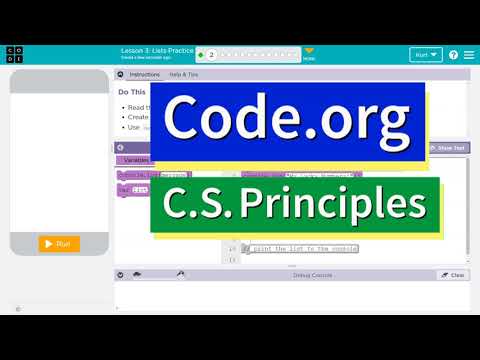Code.org Lesson 3.1 Lists Practice | Tutorial with Answers | Unit 5 C.S. Principles 2022