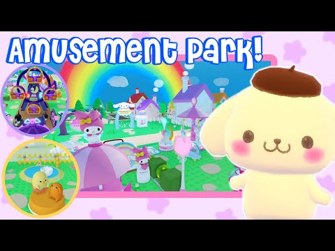 Amusement Park Outdoor Tour! | Roblox My Hello Kitty Cafe Ideas | Riivv3r