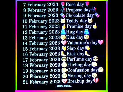 Valentine Week | 7 Feb to 14 Feb all day list | kal konsa day hai 2023 | Valentine's day week 2023